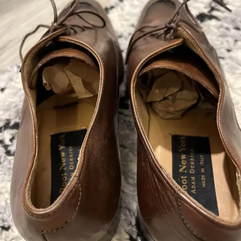 TO BOOT NEW YORK BROWN LACE UP DRESS SHOES SIZE 9.5M MADE ITALY GOOD CONDITION!